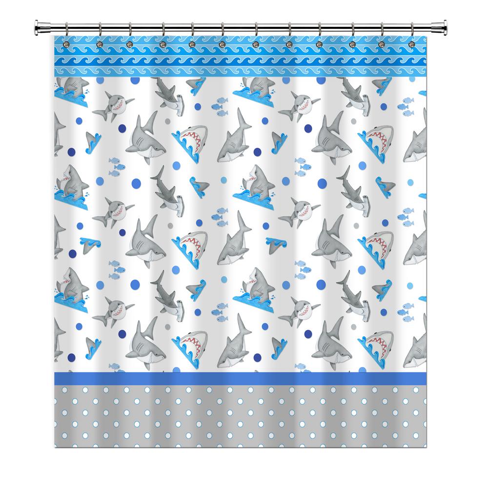 Fish N Sharks 72 In Mini Polka Dot Shower Curtain 70023 The