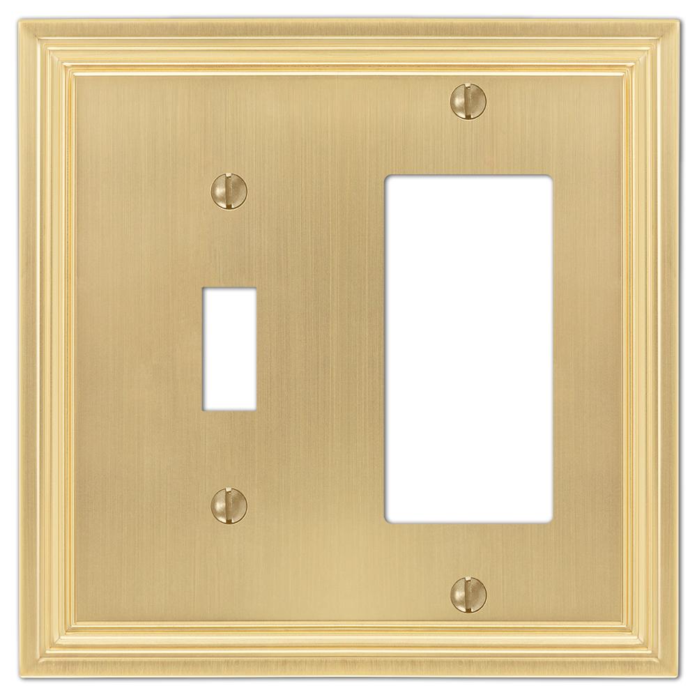 Amerelle Century 1 Toggle 1 Decora Wall Plate, Satin Brass163TRSB