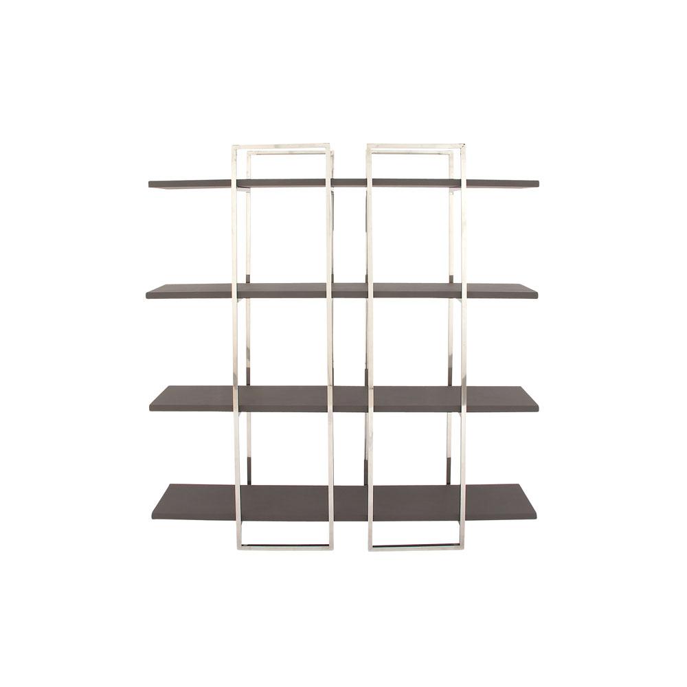 Black And Silver 4 Tier Wooden Shelf With Stainless Steel Frame Black And Silver 4 Tier Wooden Shelf With Stainless Steel Frame 62765 The Home Depot