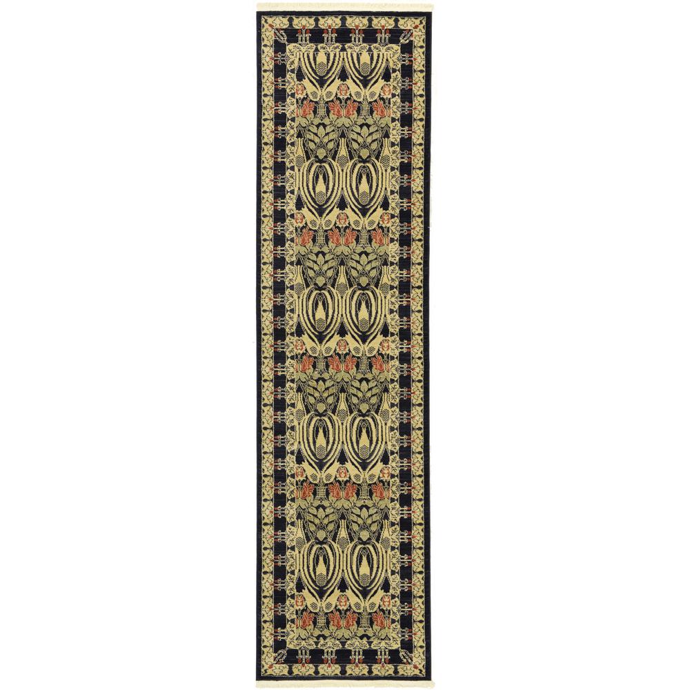 Unique Loom Edinburgh Black 2'7" x 10' Runner Rug3116689 The Home Depot