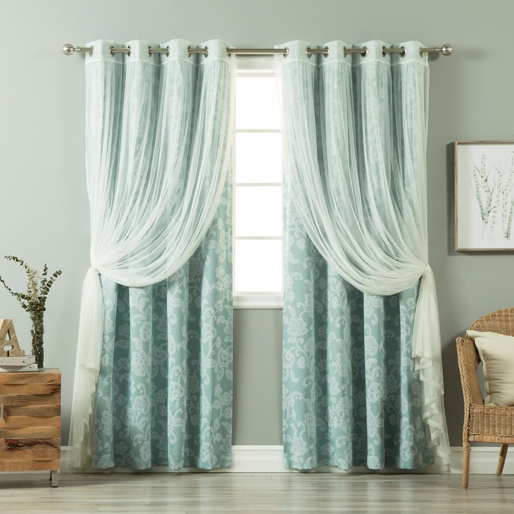 Best Home Fashion Umixm Tulle And Henna Spruce Flower Curtain 52