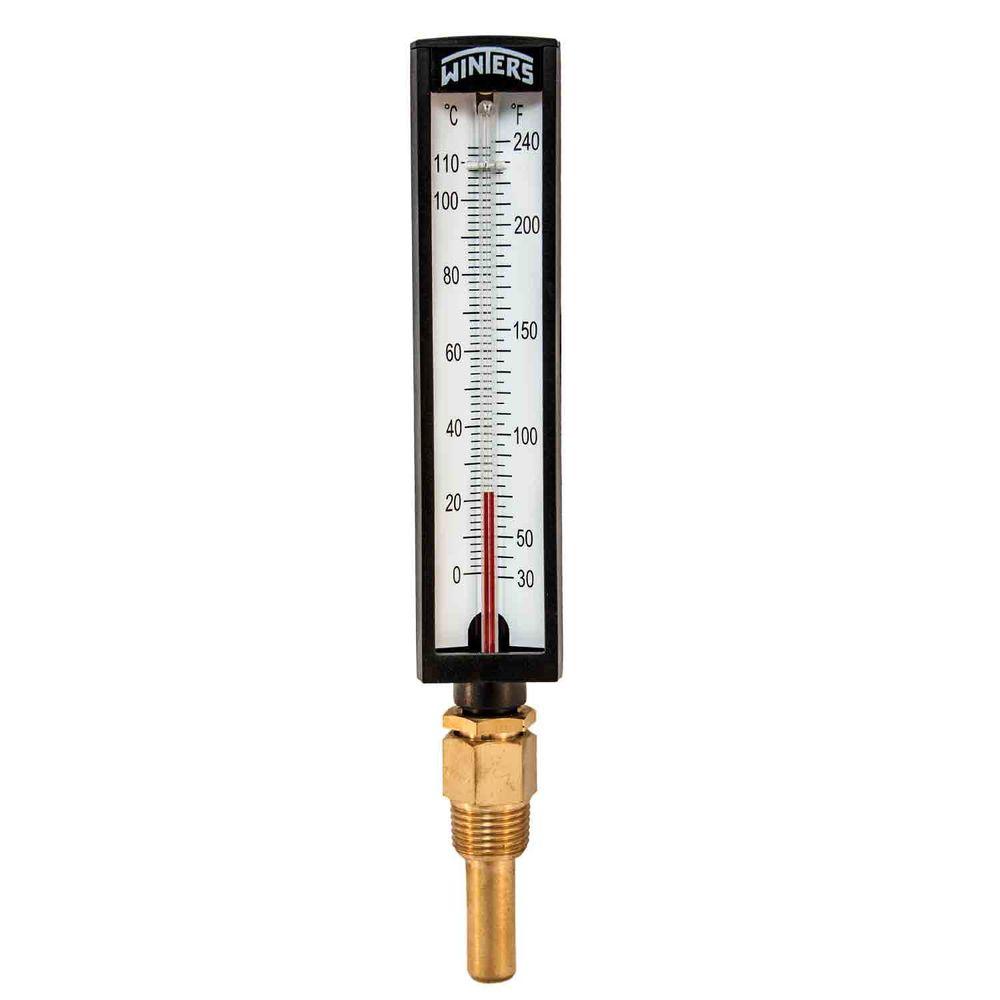 Winters Instruments TSW Series 8 in. Angled Type Hot Water Thermometer
