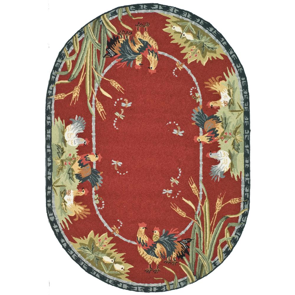 Safavieh Chelsea Burgundy 8 ft. x 10 ft. Oval Area RugHK56C8OV The