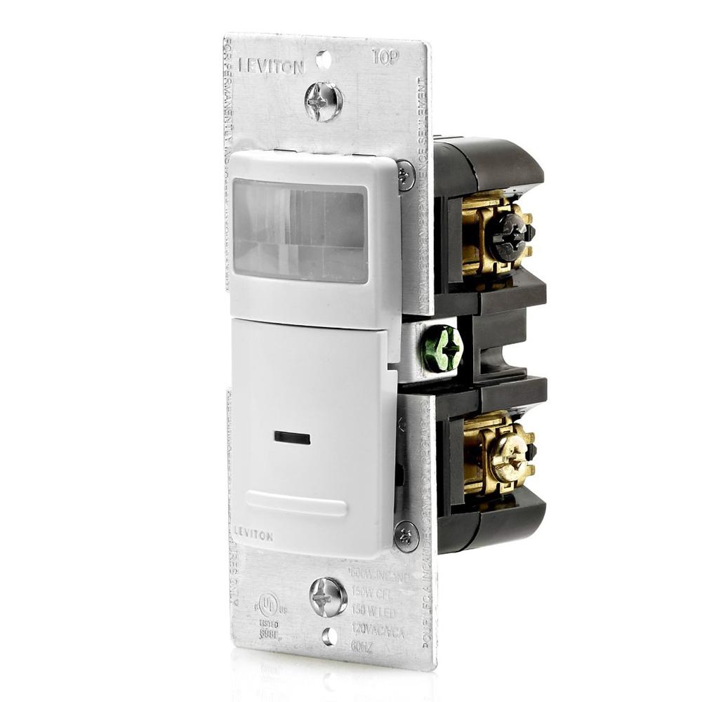 Leviton Decora Motion Sensor In Wall Switch Auto On 5 A Single Pole Or 3 Way White