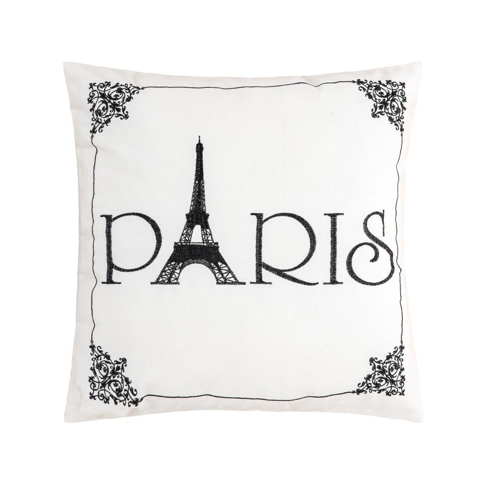 C F Home Paris 18 In X 18 In Black And Cream Standard Pillow