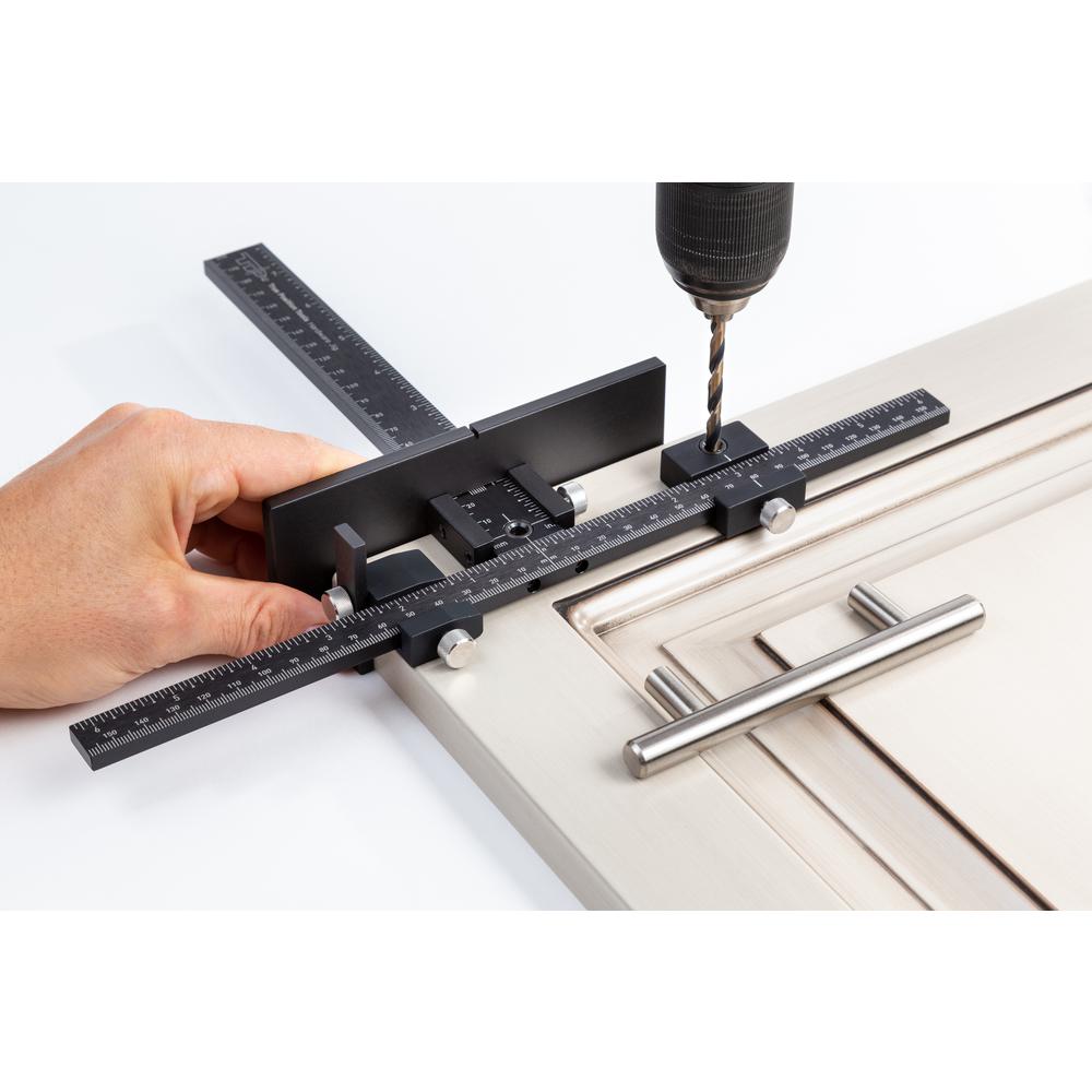 Hardware Jig for Installation of Handles and Knobs on Doors and