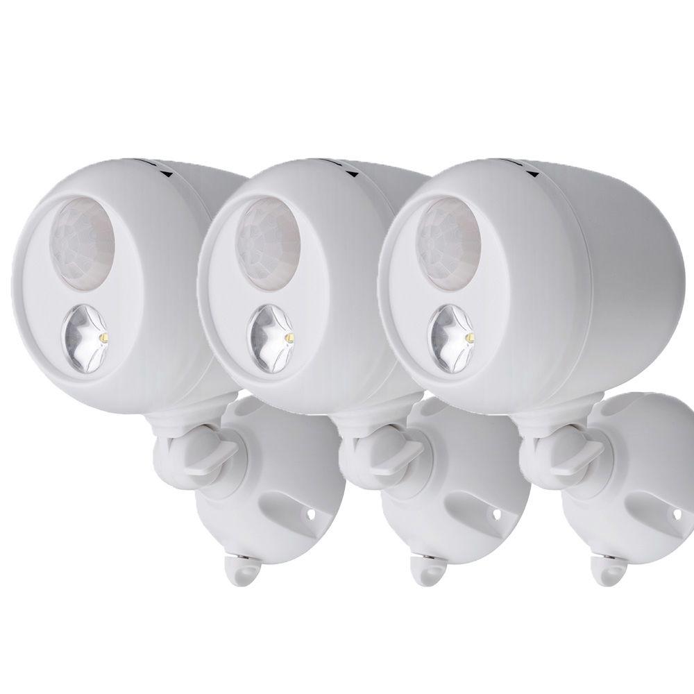 Battery Outdoor Security Lighting The Home Depot Wireless 120 Degree White Motion Sensing Outdoor Integrated Led Security Spot Light