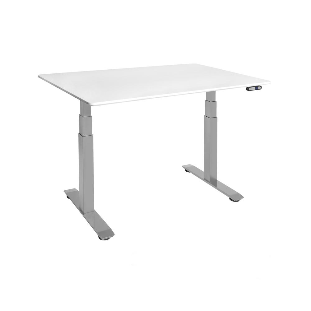 Seville Classics 54 in. Rectangular White/Gray Standing Desks with ...