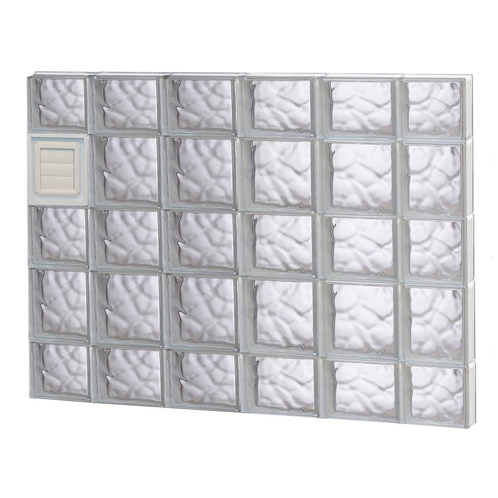 Clearly Secure 42.5 in. x 32.75 in. x 3.125 in. Frameless Wave Pattern
