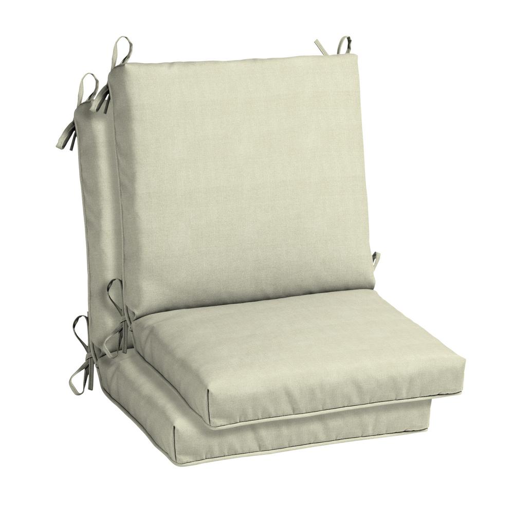 Hampton Bay Cushionguard Oatmeal Outdoor Dining Chair Cushion 2 Pack Ah01537b D9d2 The Home Depot