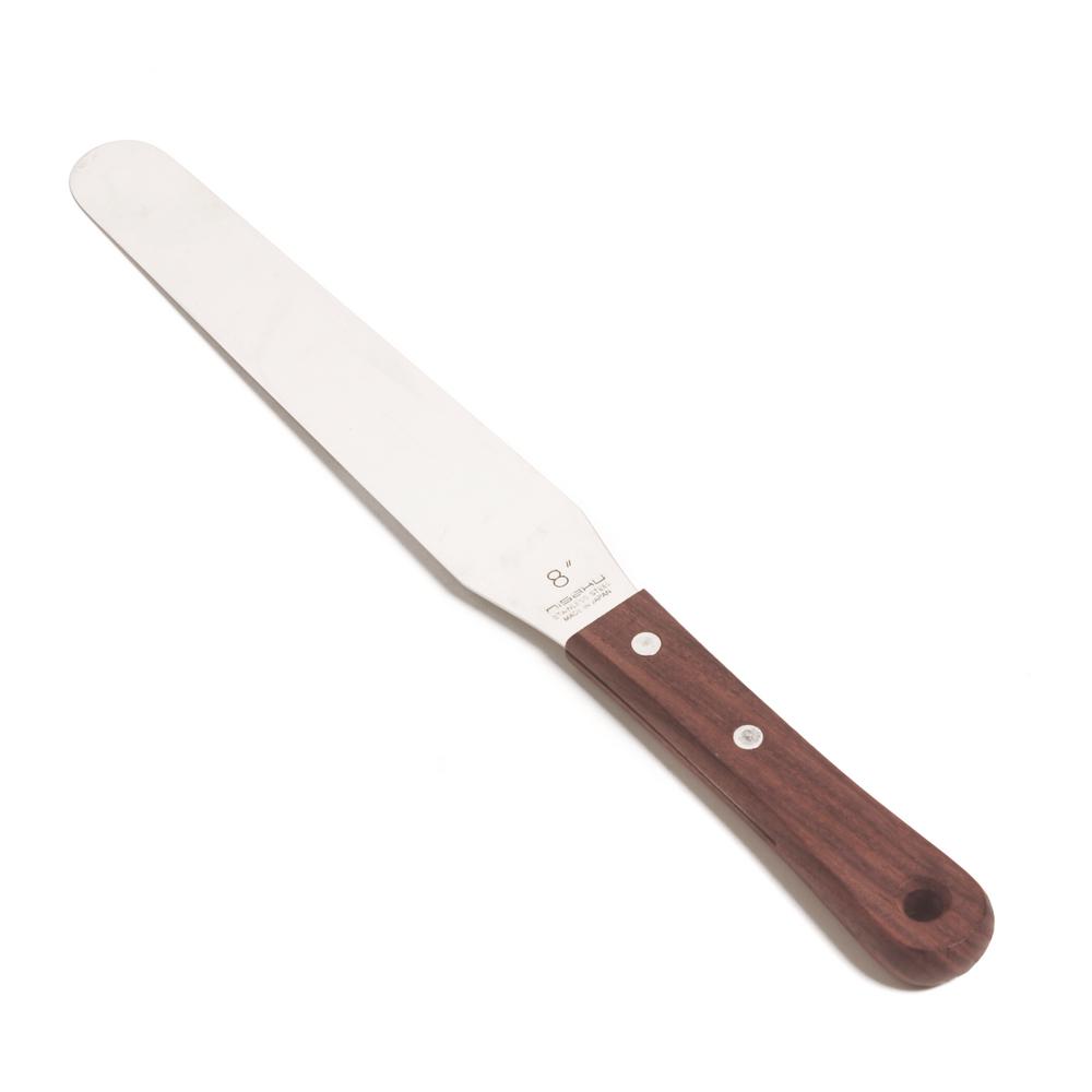 Nisaku 8 inch Stainless Steel Wooden Handle Spatula by Nisaku