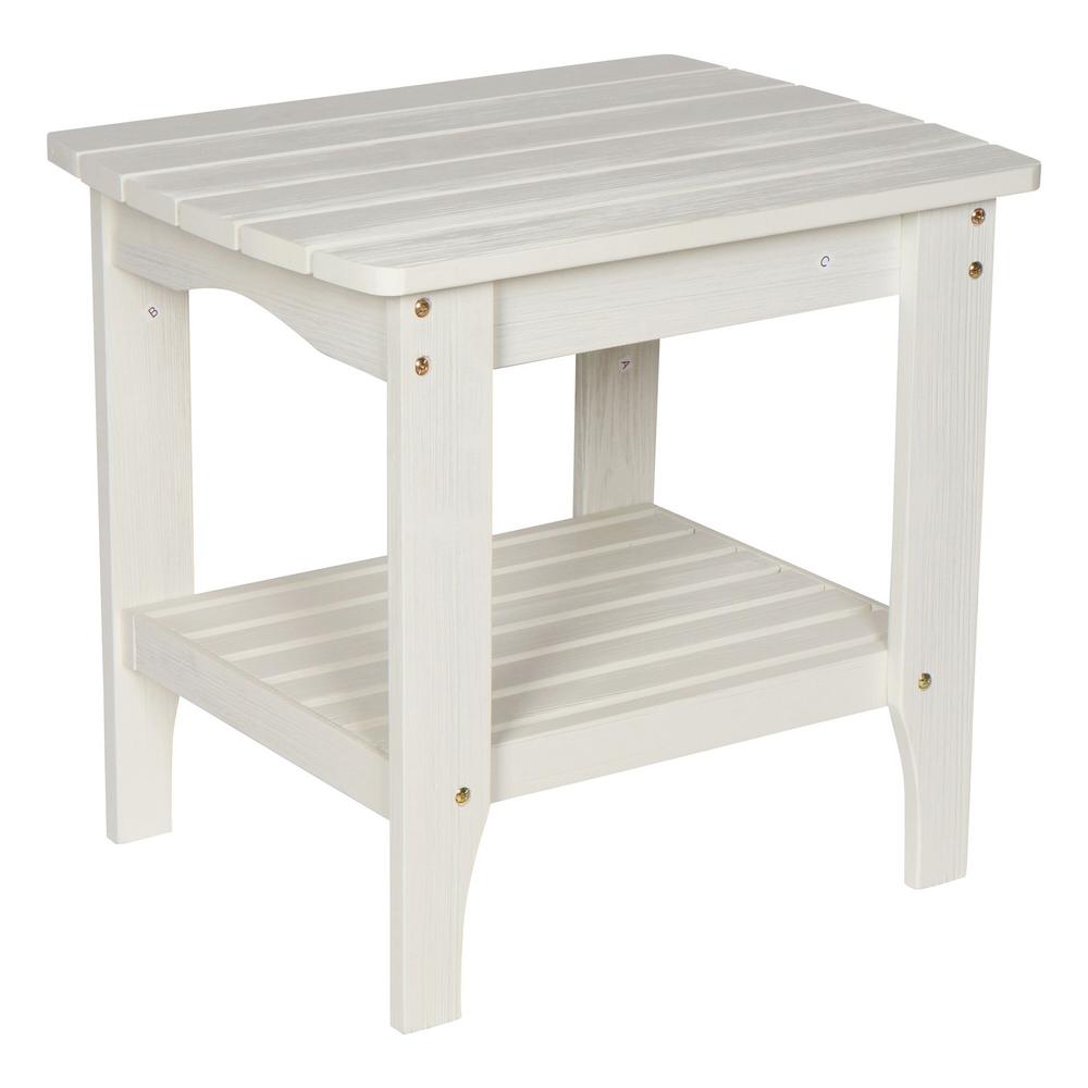 Shine Company 24 In L Large Eggshell White Cedar Wood Hydro Tex Finish Rectangular Indoor Outdoor Side Table 4113ew The Home Depot