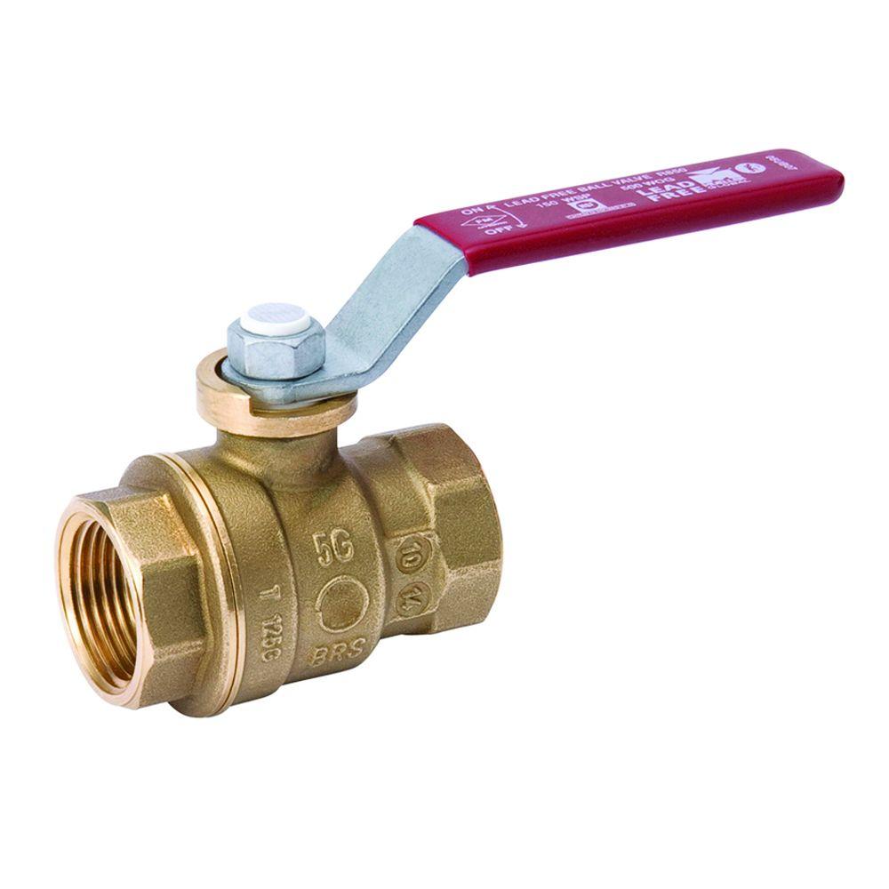 Mueller Global 1 in. Brass Full-Port FIP x FIP Ball Valve-107-405HC ...