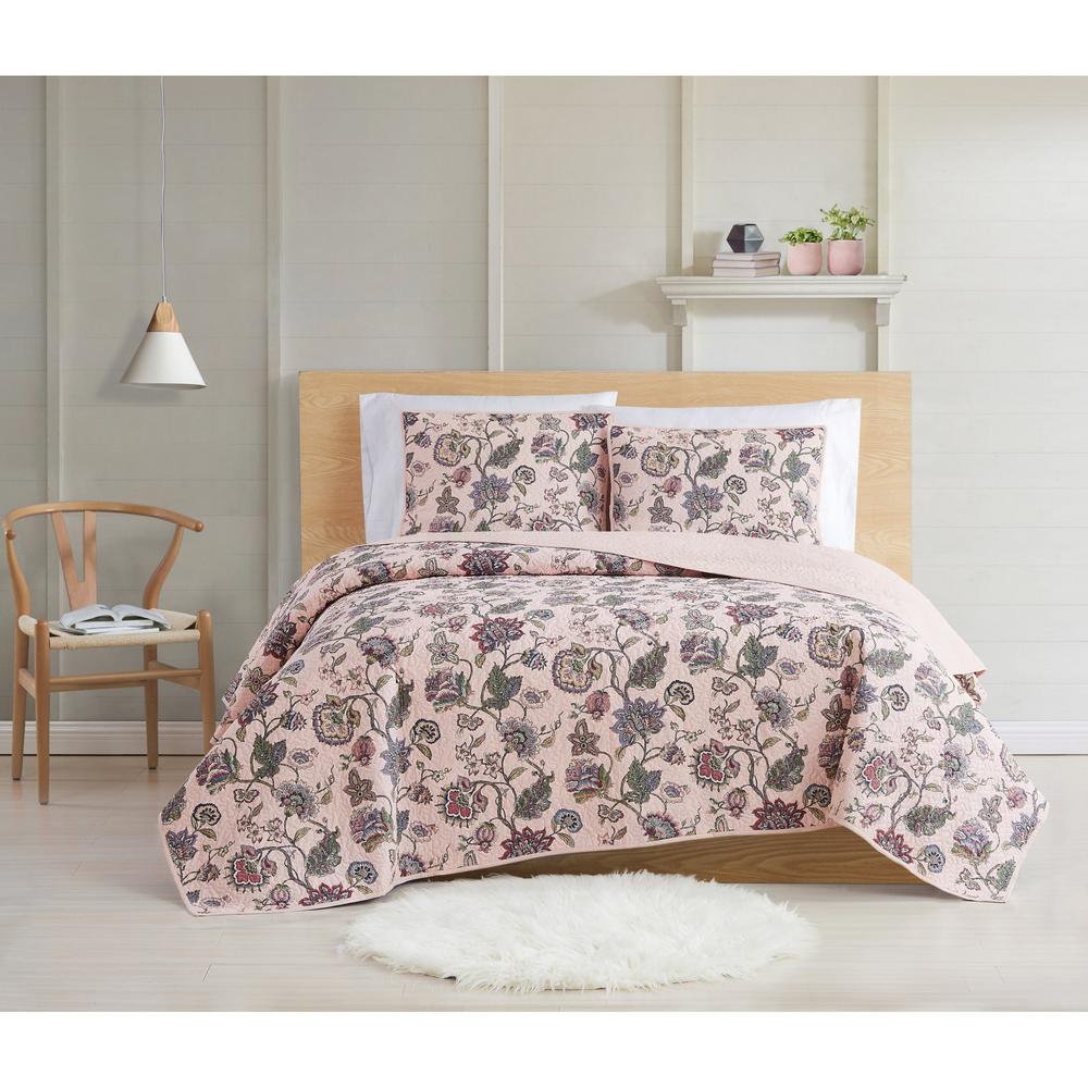 Cottage Classics Rose Dusk Multi Cotton Twin XL Quilt SetQS3247TXL