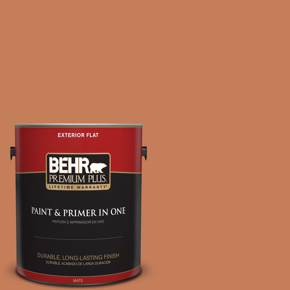 BEHR Premium Plus 1gal. M2106 Orange Liqueur Flat Exterior Paint430001 The Home Depot