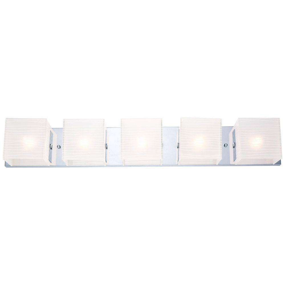 Alea 15Light Chrome Wall Vanity Light200223A The Home Depot