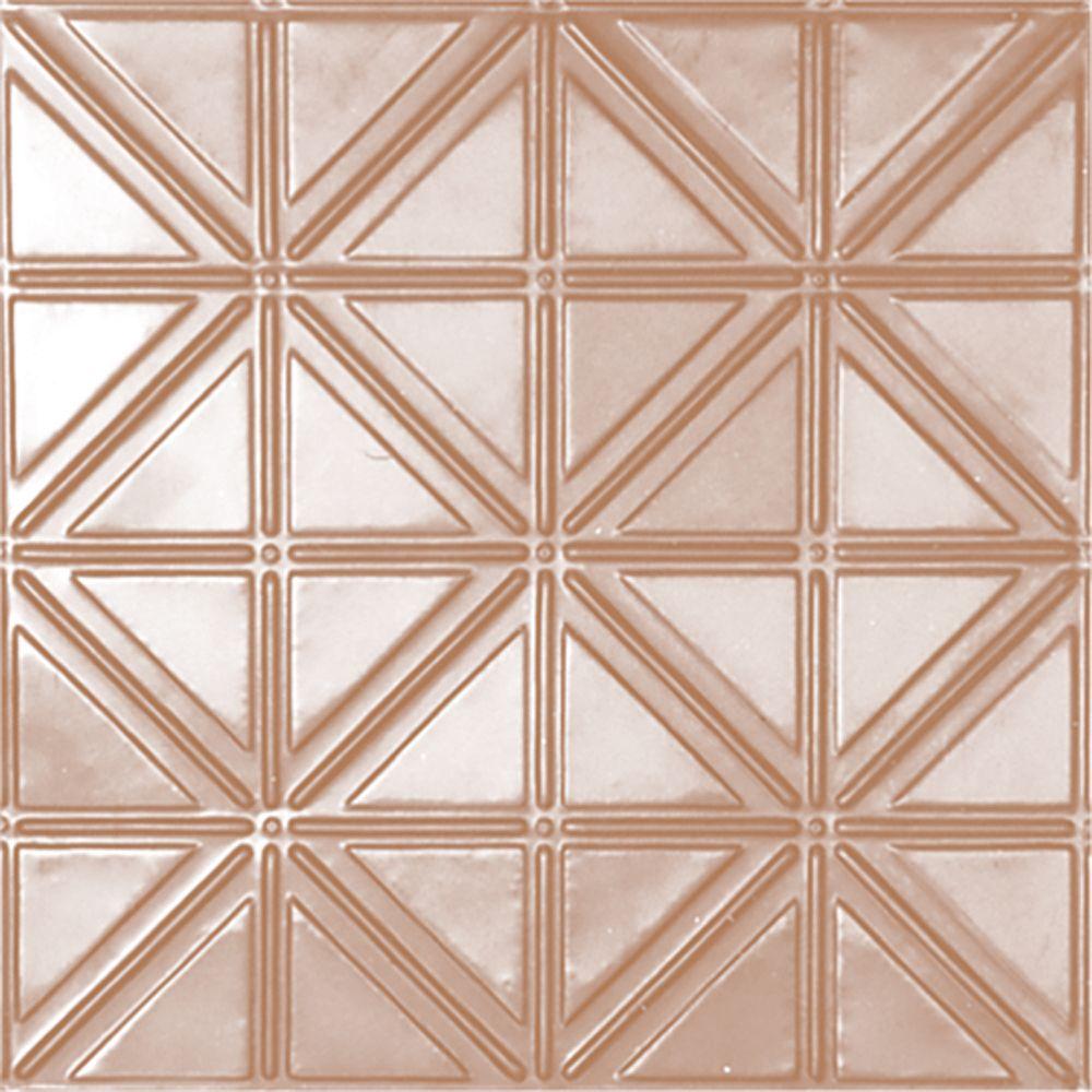Shanko 2 Ft X 2 Ft Lay In Suspended Grid Tin Ceiling Tile In Satin Copper 24 Sq Ft Case