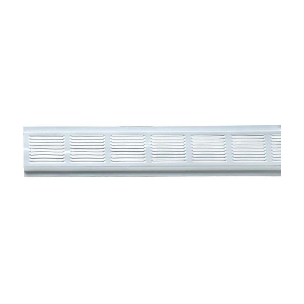 Continuous Soffit Vent, 2.6 in. x 96 in. White Louvered Aluminum