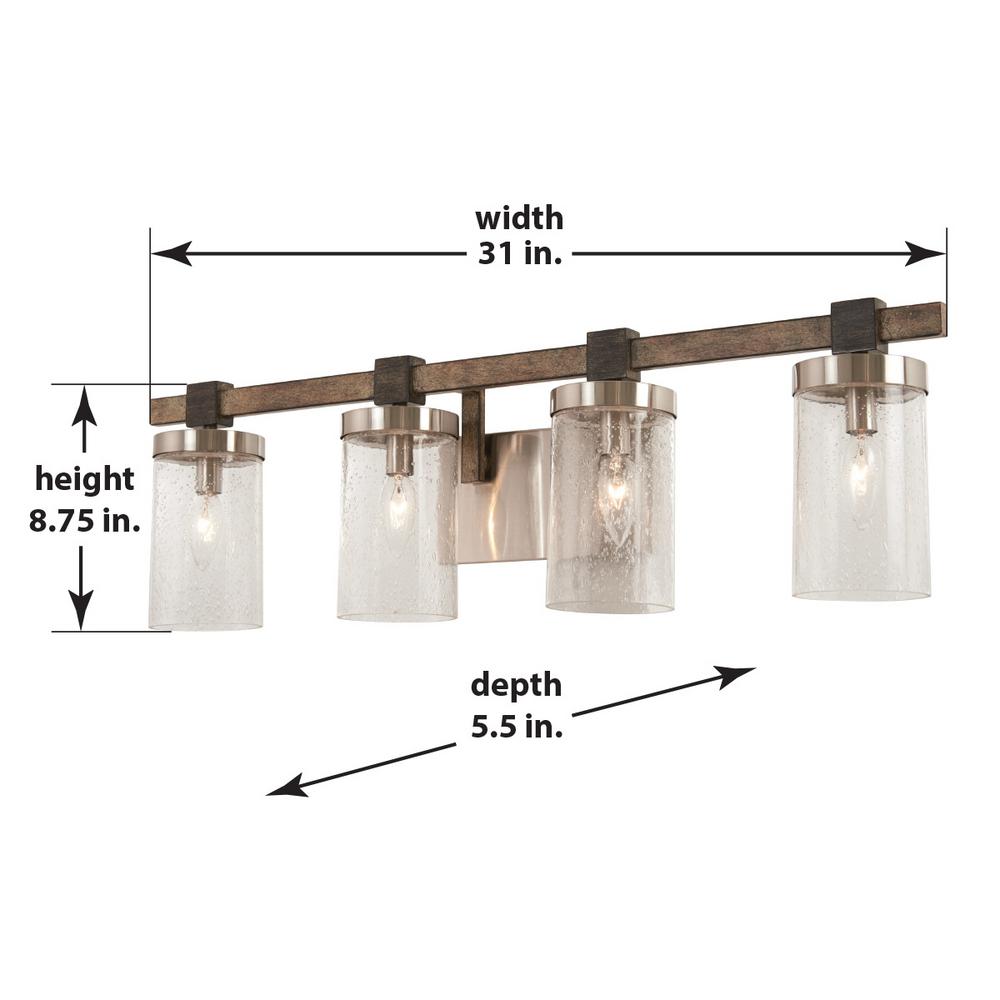 Bridlewood 4 Light Stone Grey With Brushed Nickel Bath Bridlewood 4 Light Stone Grey With