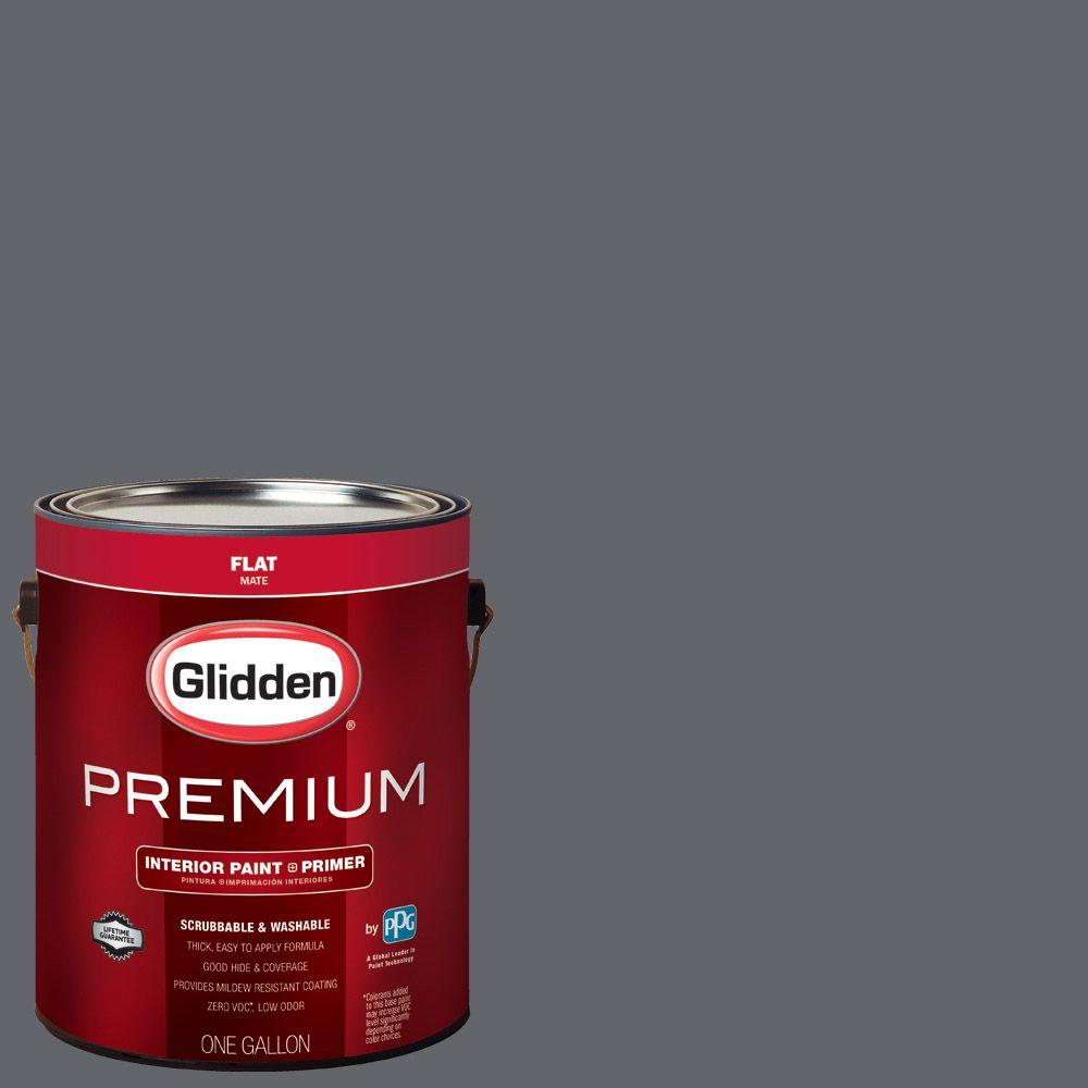 Glidden Premium 1 gal. HDGCN39D Dark Grey Silk Flat Interior Paint