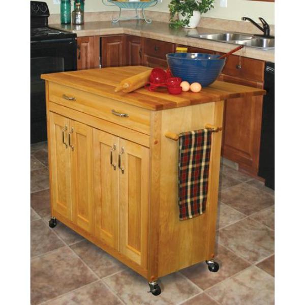 Catskill Craftsmen Natural Wood Kitchen Cart With Drop Leaf 51538 Catskill Craftsmen Natural Wood Kitchen