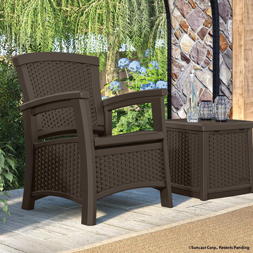 Suncast Elements Club Chair With Storage Lightweight Resin All Suncast Elements Club Chair With