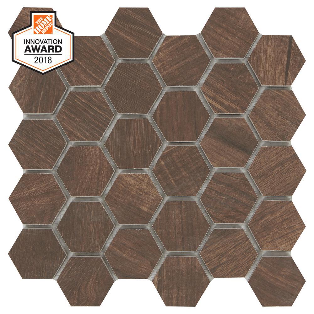 Lifeproof Sierra Wood Linear Hexagon 12 In X 13 8mm Glazed Lifeproof Sierra Wood Linear Hexagon 12