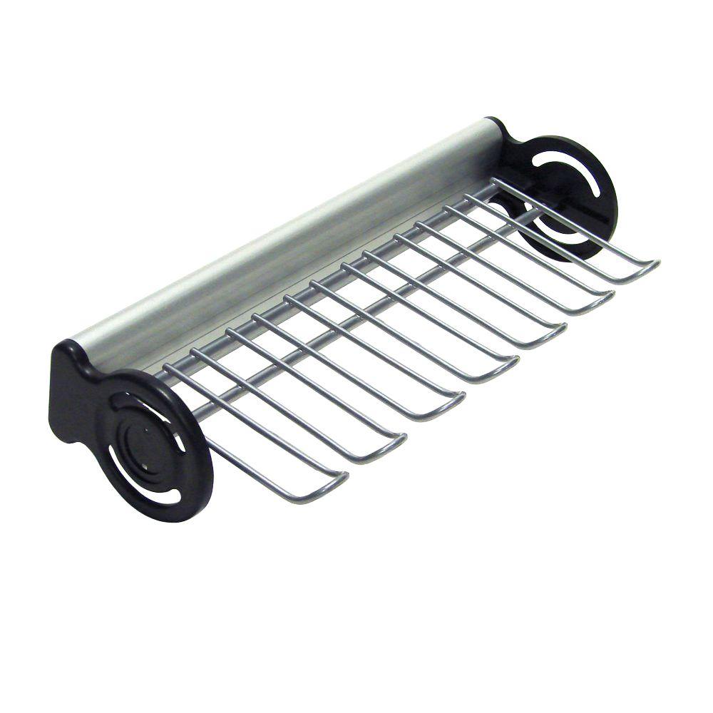 Rev A Shelf 2 In H X W 14 D Satin Nickel Pull Out Side 12 In Deep Side Mount Tie Belt Rack