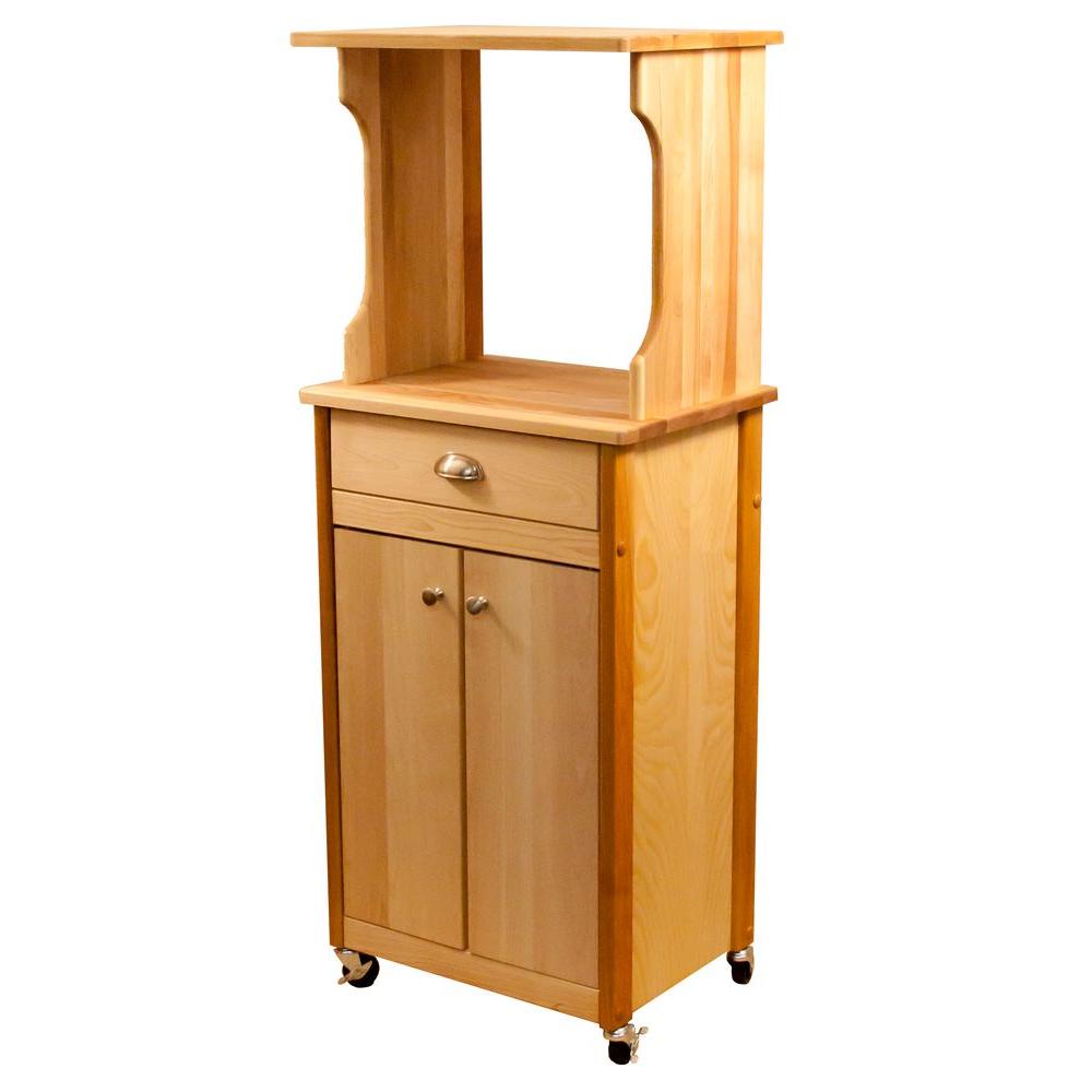 Catskill Craftsmen Natural Wood Kitchen Cart With Hutch Top 51530