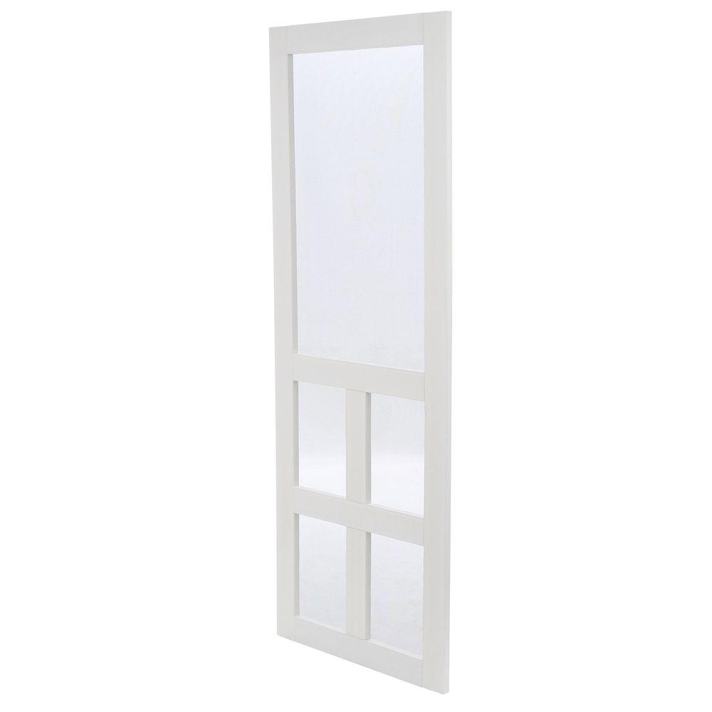 Screen Tight 30 in. x 80 in. Waccamaw Solid Vinyl White Screen Door