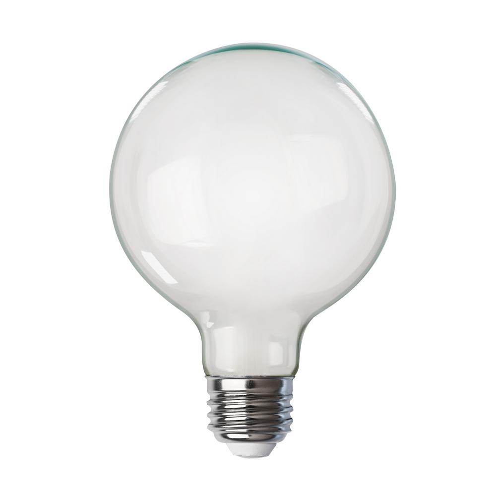 Feit Electric 100Watt Equivalent G40 Dimmable LED White Glass Vintage Edison Light Bulb With