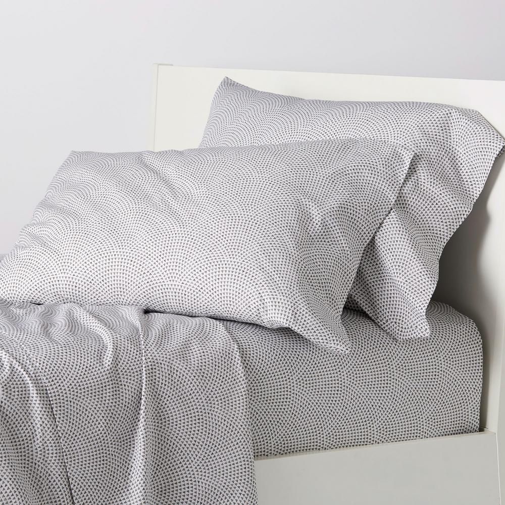 The Company Store Galaxy 4Piece White/Gray 200Thread Count Cotton