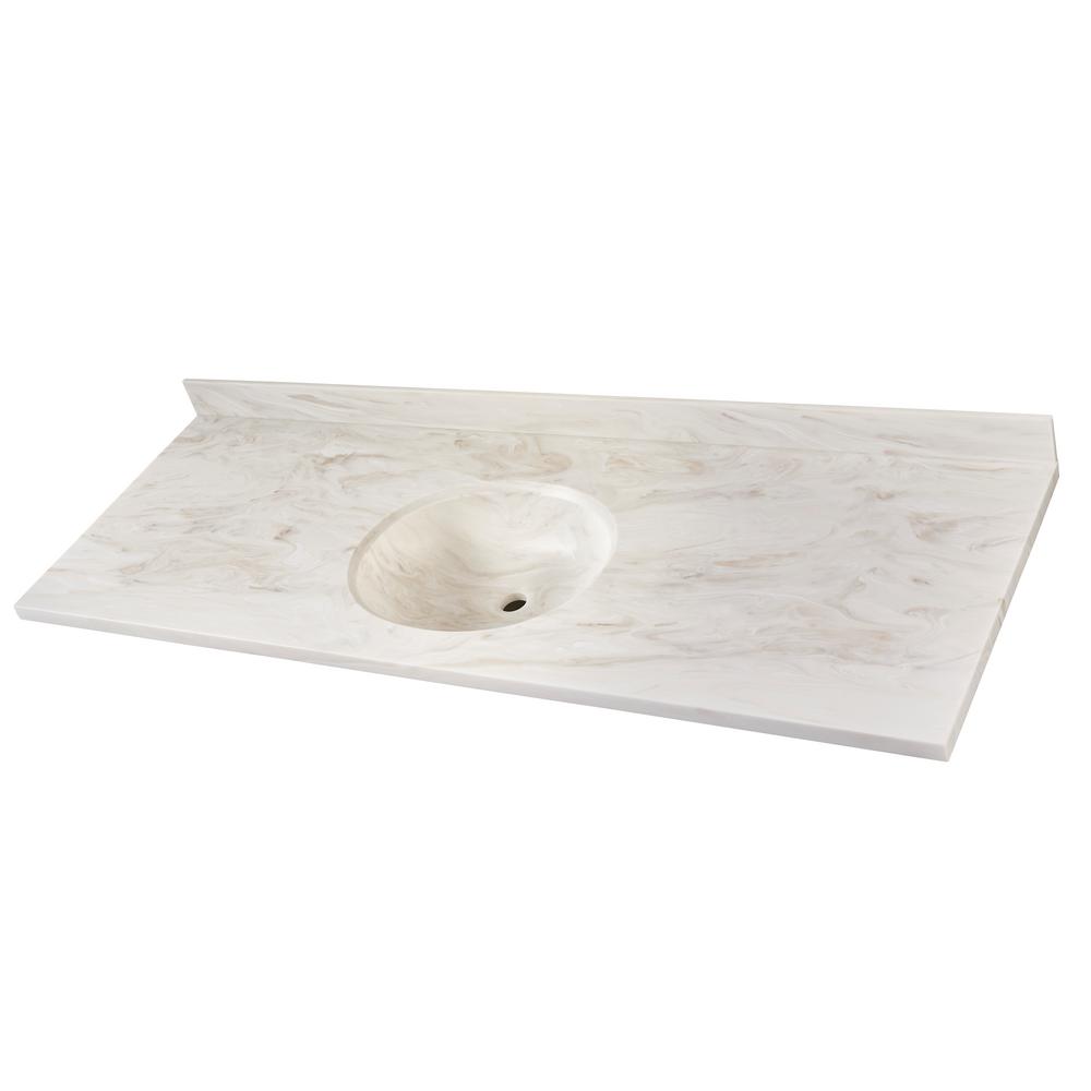 Corian 61 in. W Single Basin Vanity Top in Sandstorm with Sandstorm