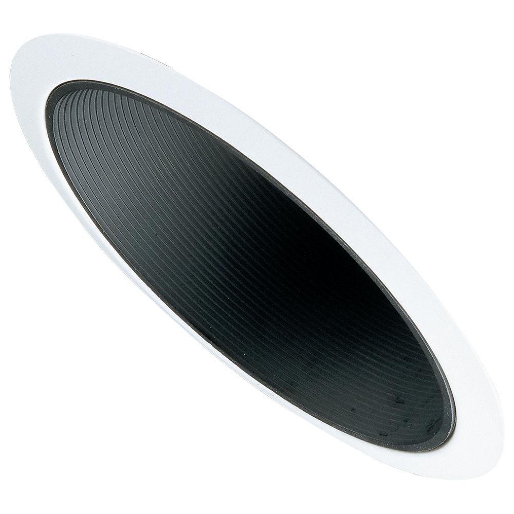 Halo 456 Series 6 In White Recessed Slope Ceiling Trim With Black Halo 456 Series 6 In White Recessed Slope Ceiling Trim With Black Baffle