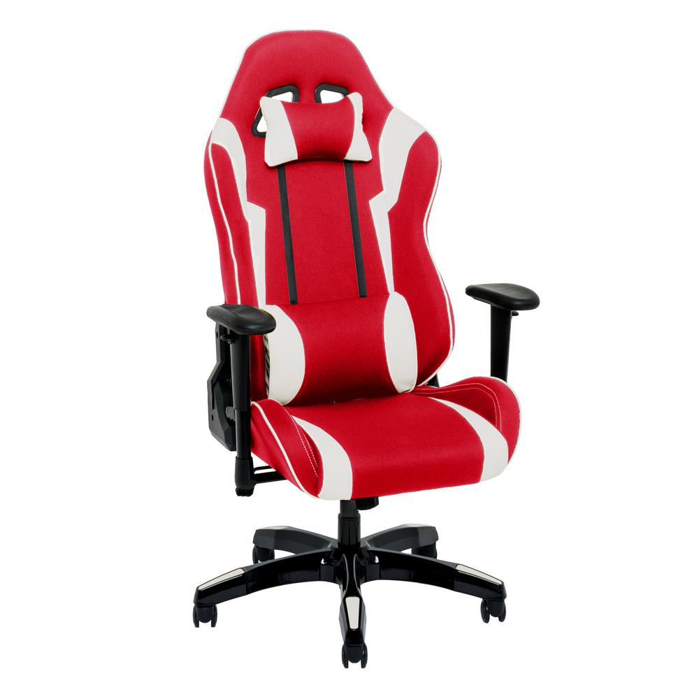 Corliving Red And White High Back Ergonomic Office Gaming Chair High Back Ergonomic Office Gaming Chair