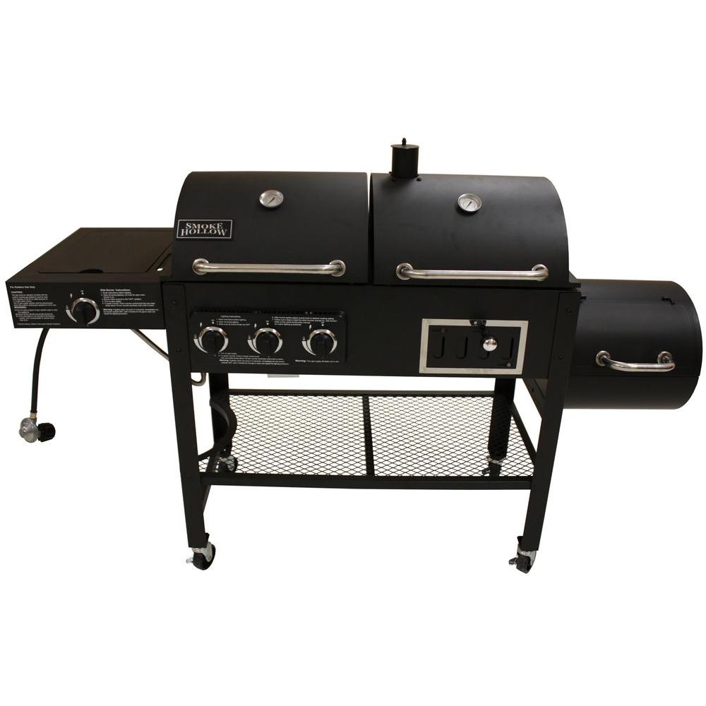 Smoke Hollow Triple Function Propane Gas/Charcoal Grill and Smoker3500 The Home Depot