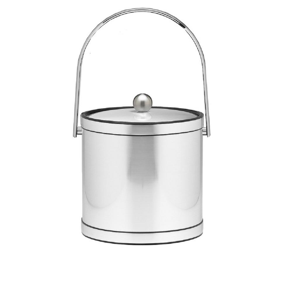 Kraftware Mylar Polished Chrome 3 Qt. Ice Bucket with Metal Cover-75868 ...