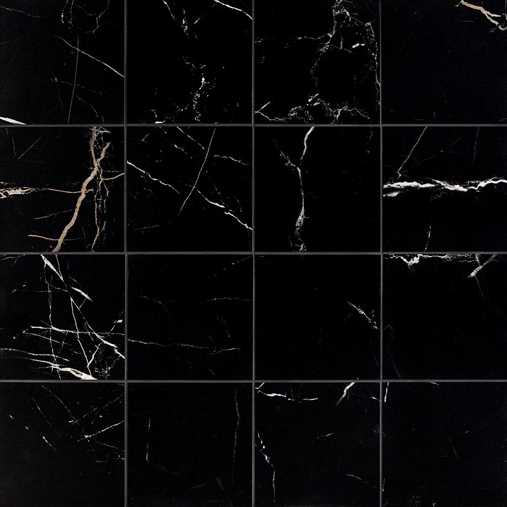 Ivy Hill Tile Marmo Black And White 6 In X 6 In X 10 Mm Matte Marble Look Porcelain Floor And 4574