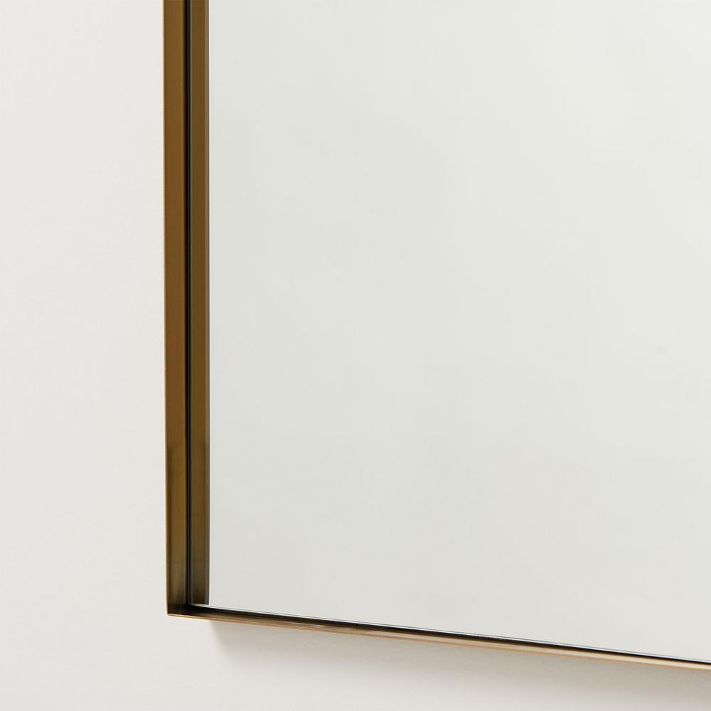 Better Bevel 30 In X 40 Metal Framed Rectangle Bathroom Vanity Mirror Antique Brass 20003 The Home Depot Antique Brass, 30 X 40 Framed Bathroom Mirror