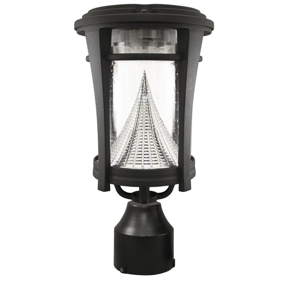 Solar Post Lighting Outdoor The Home Depot Aurora Single Black Integrated Led Outdoor Solar Lamp