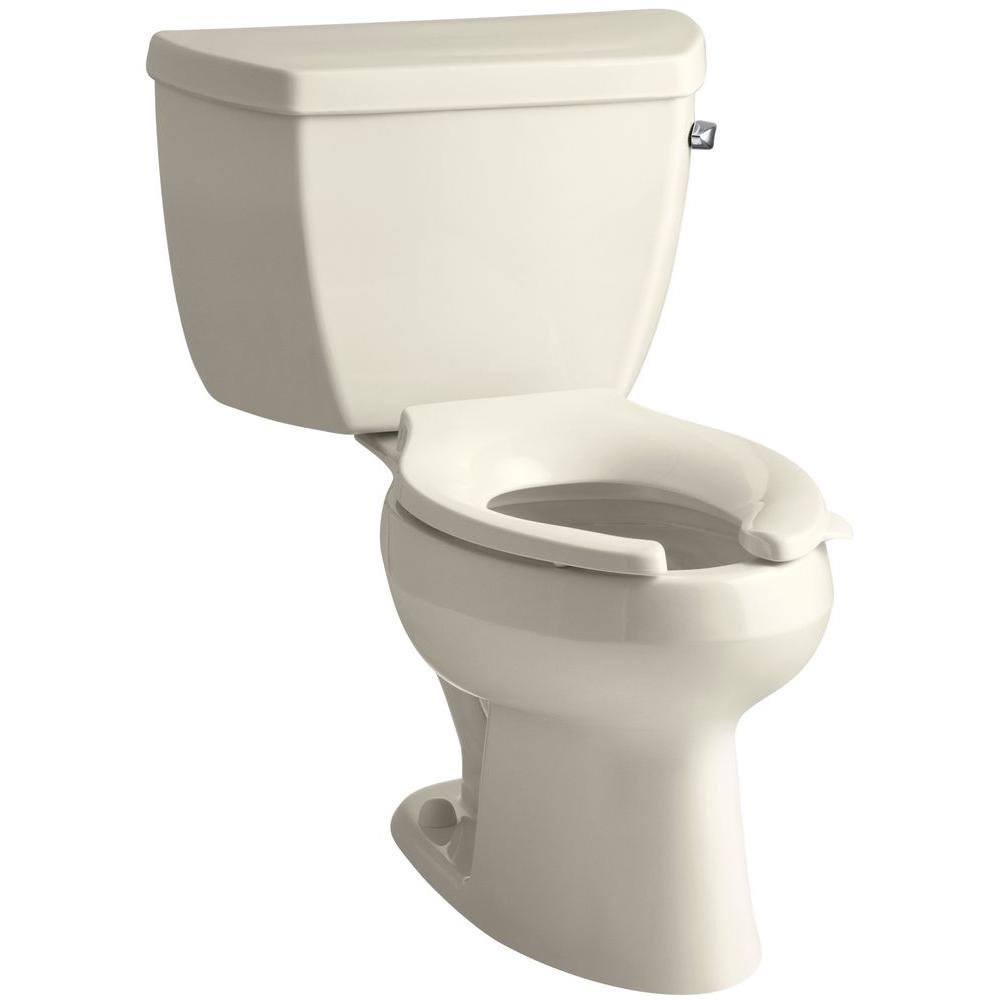 KOHLER Wellworth 2piece 1.6 GPF Single Flush Round Toilet in SandbarK