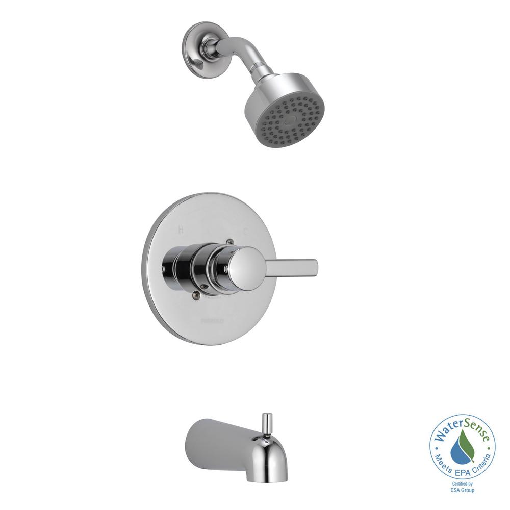 Peerless Precept 1Handle WallMount Tub and Shower Faucet Trim Kit in Chrome (Valve Not