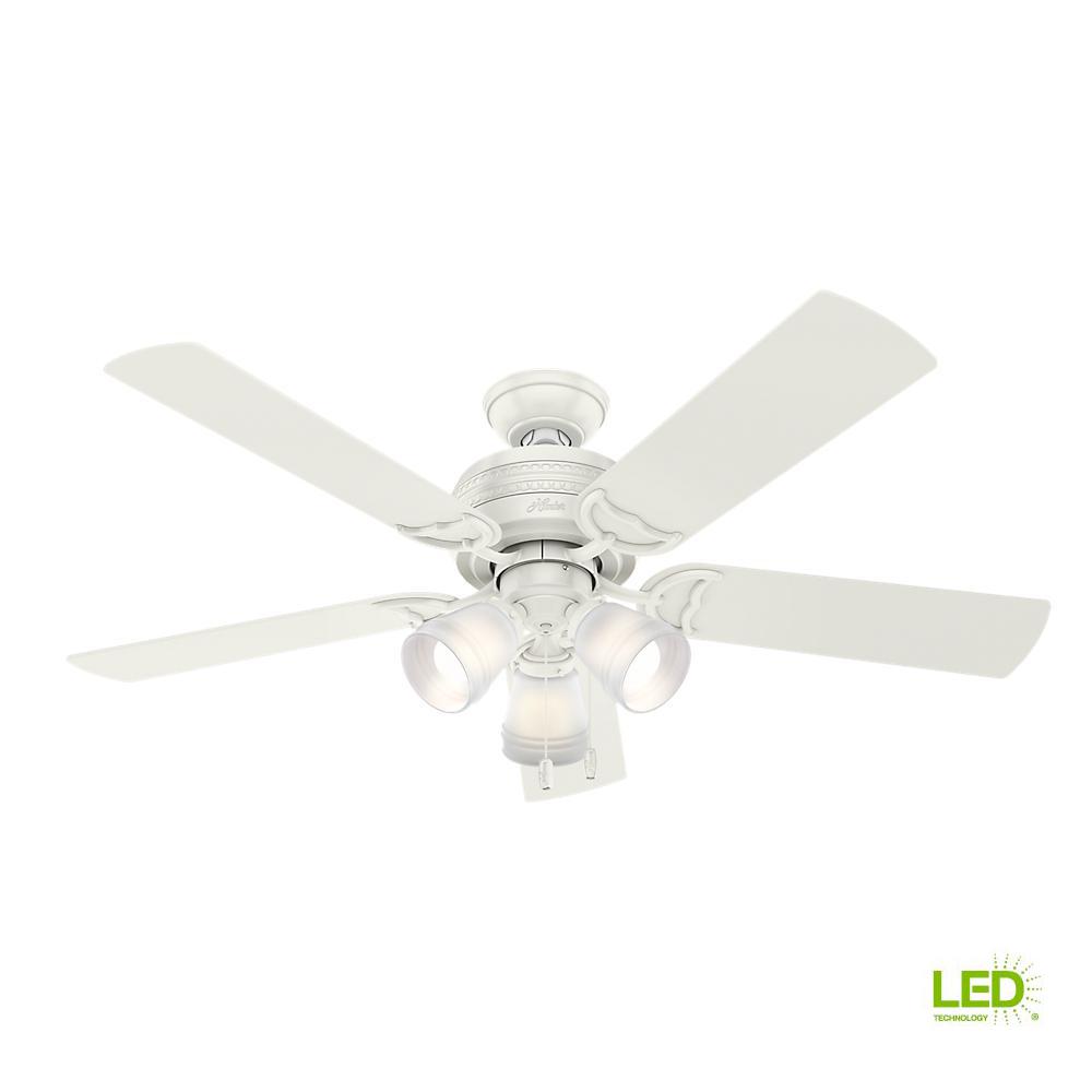 3 light ceiling fan black led indoor 3light fresh white ceiling fan hunter prim 52 in fan53382 3 light ceiling fan black led indoor 3light fresh white ceiling fan hunter prim 52 in fan53382