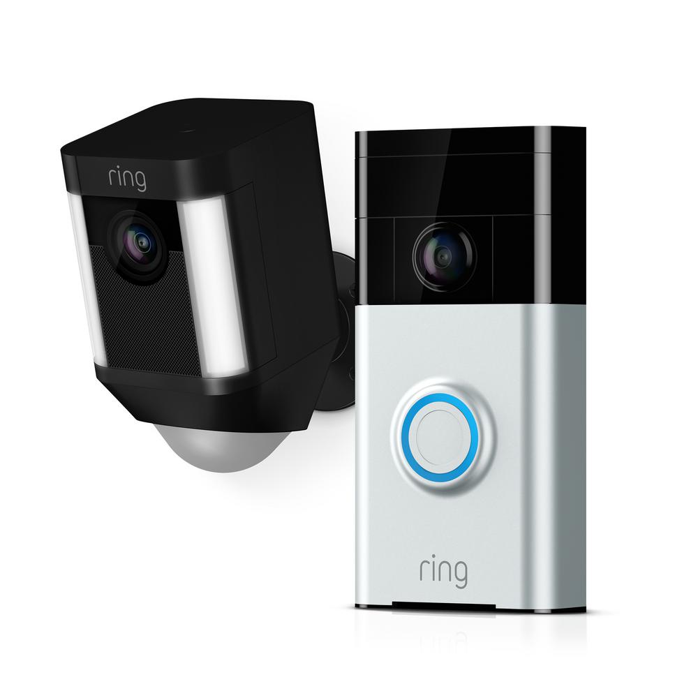 Ring Wireless Video Doorbell with Spotlight Cam Battery