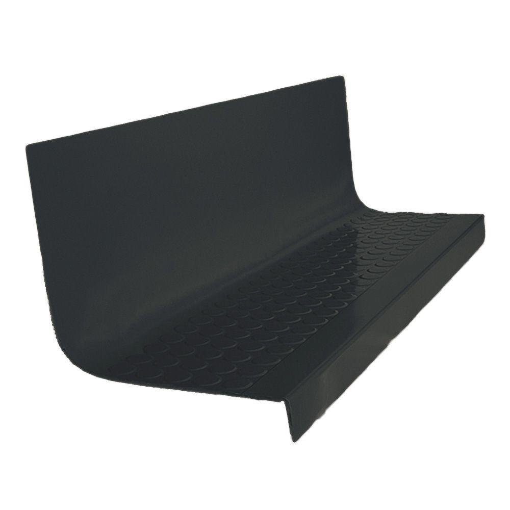 Roppe Vantage Circular Profile Black 20 4 In X 60 In Rubber Square Nose Stair Tread 60961p100 The Home Depot