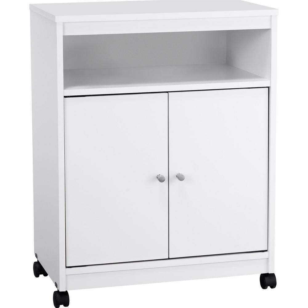 Ameriwood Home Shelton White Stipple Microwave Cart Hd91543 The