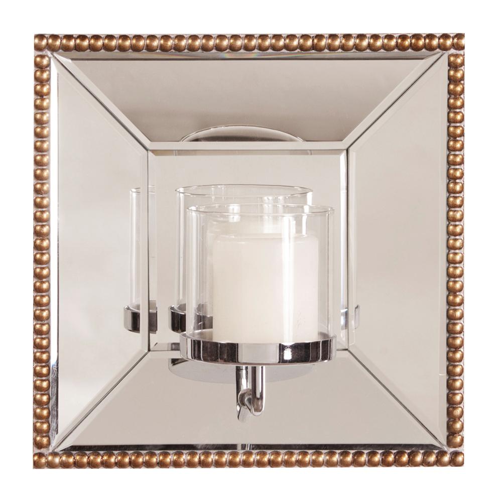 Lydia Square Mirror with Candle Holder99075 The Home Depot