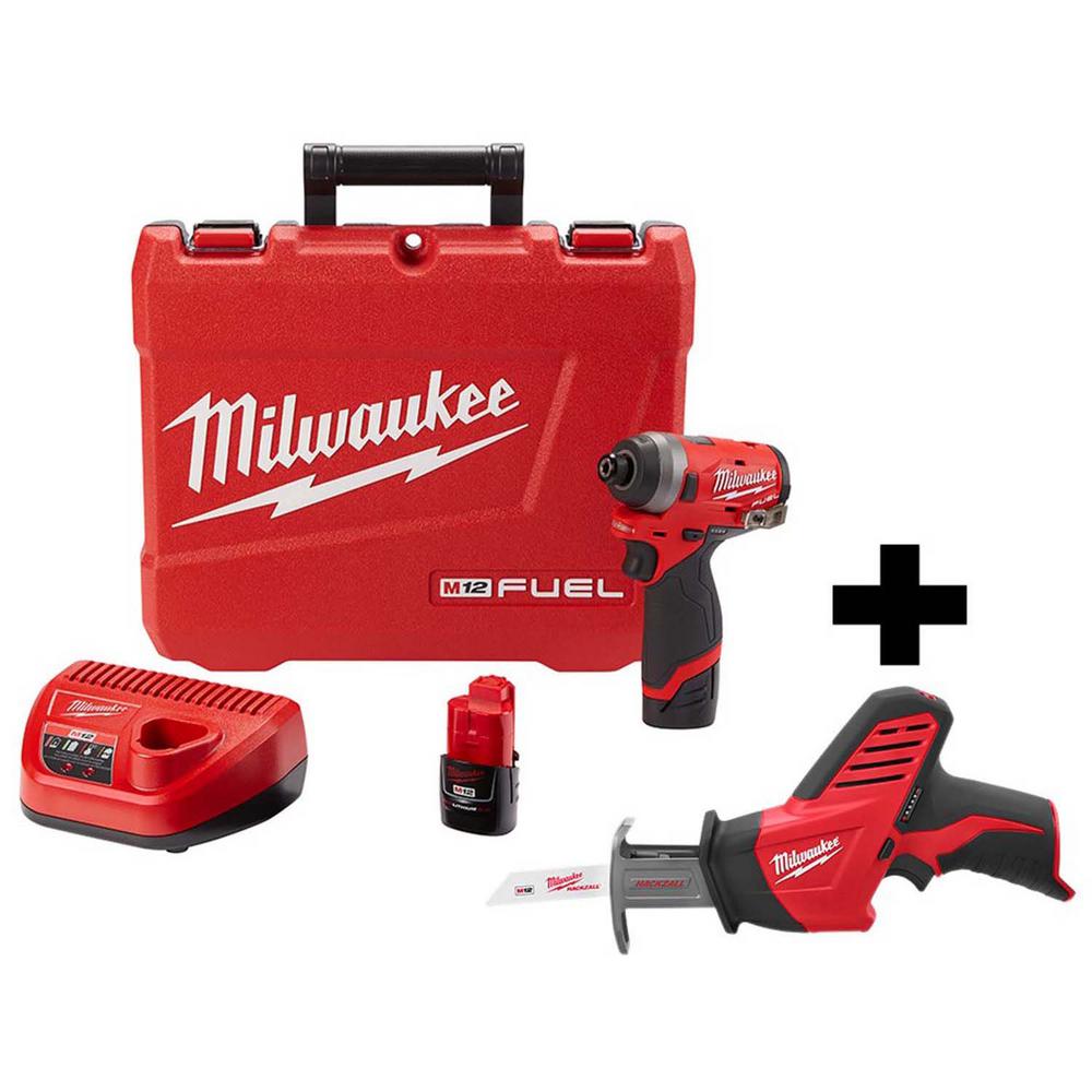 Milwaukee M12 FUEL 12-Volt Lithium-Ion Brushless Cordless 1/4 in. Hex ...