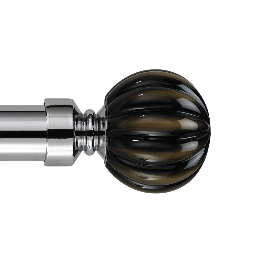 Art Decor Ceramic Ball 10 Ft Non Telescoping Single Curtain Rod In Ceramic Ball 10 Ft Non Telescoping Single Curtain Rod In Chrome