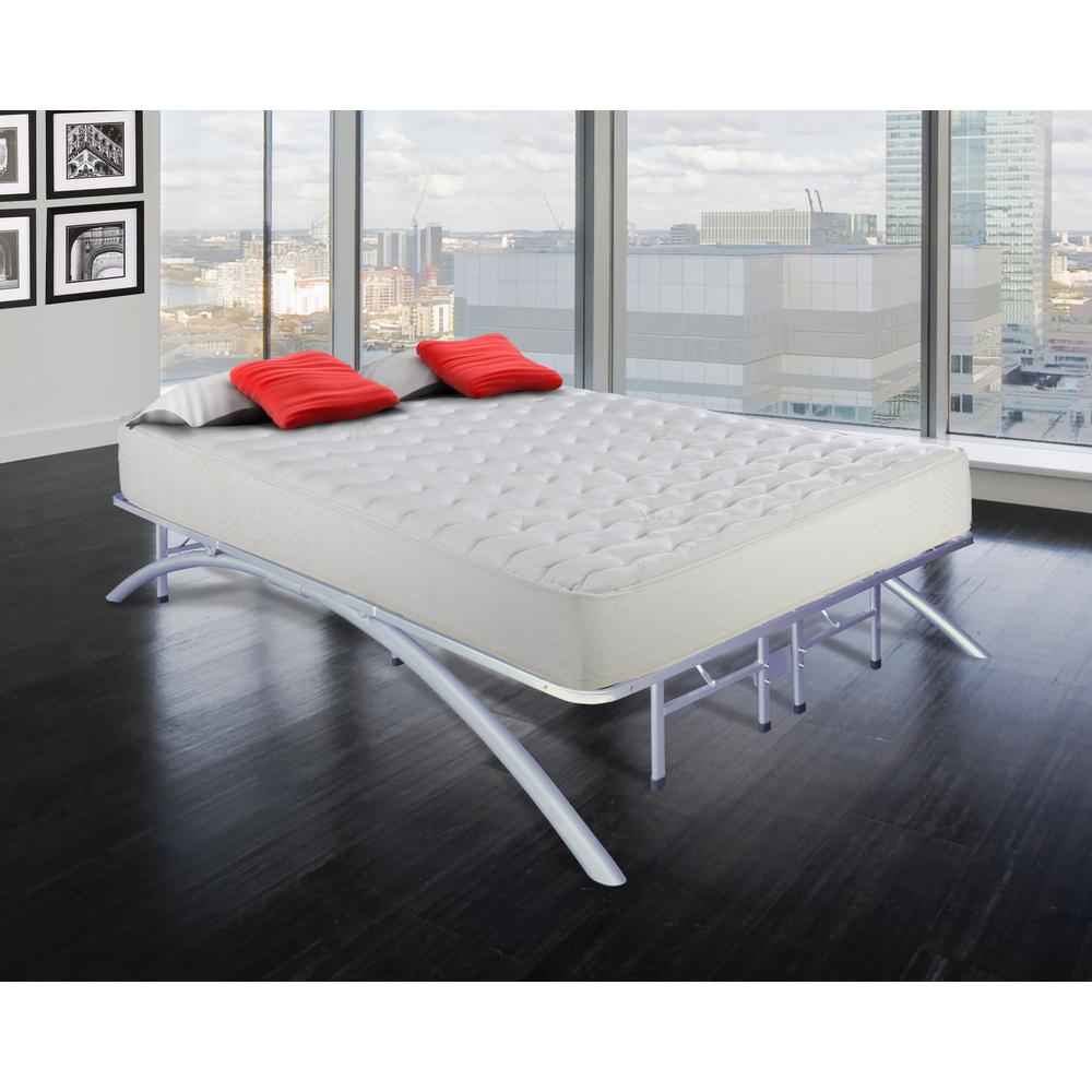 Full Size Metal Platform Bed Frame With, Silver Queen Platform Bed Frame
